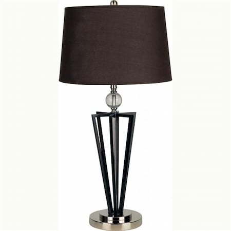 Ore International Ore International 31127 28   Crystal Ball Table Lamp - Black 31127